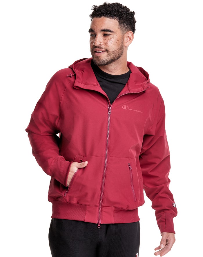 Champion Defender Series Full Zip - Miesten TummanPunainen Huppari - Suomi 5469270-PL